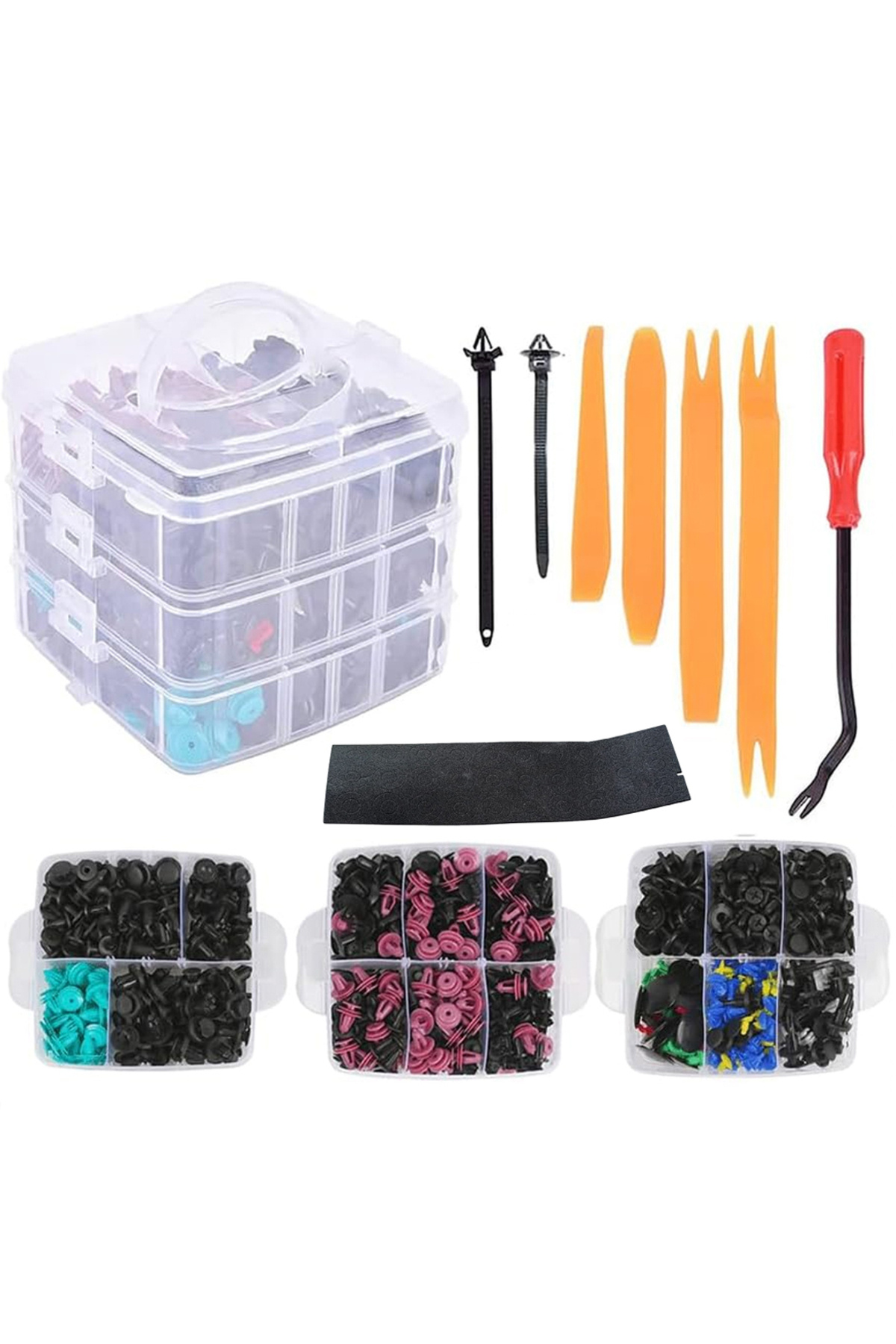 Monte Lua 696 adet araç sabitleme klipsi, evrensel, kapı kaplaması, mandallar, tamponlar, dekoratif şeritler,