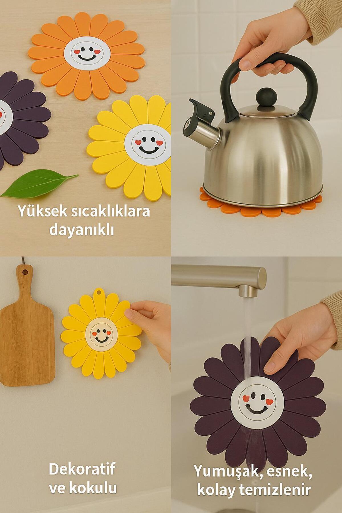 afifehome Yüksek Sıcaklara dayanıklı Tencere Ve Çaydanlık Altlığı,Yanmaz Yapışmaz Silikon Nihale