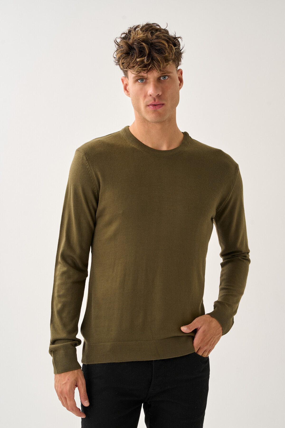 Redline  Valmont Standart Fit Bisiklet Yaka Triko Kazak