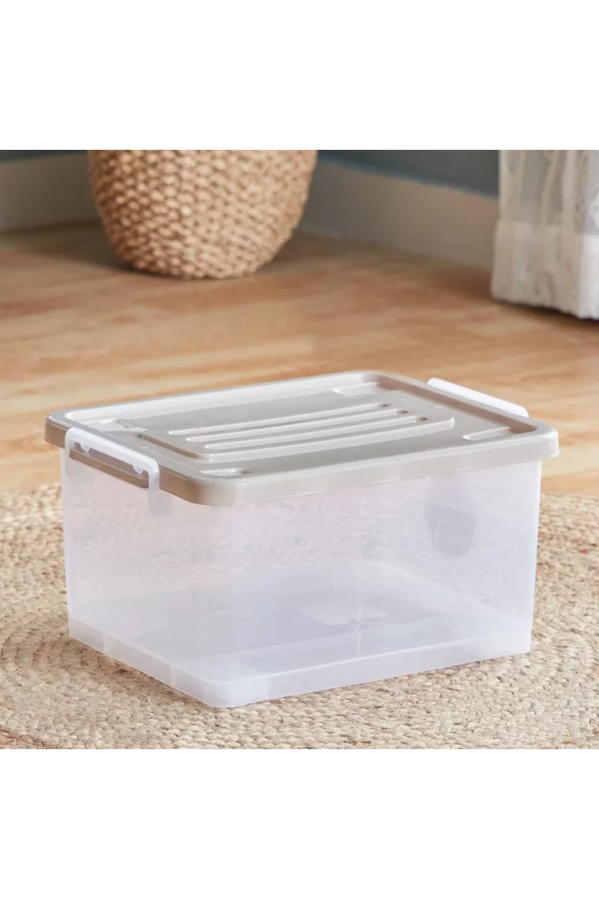 Home Box-Juana Multipurpose Transparent Storage Box with Wheels and Lockable Lid - 15 L 2