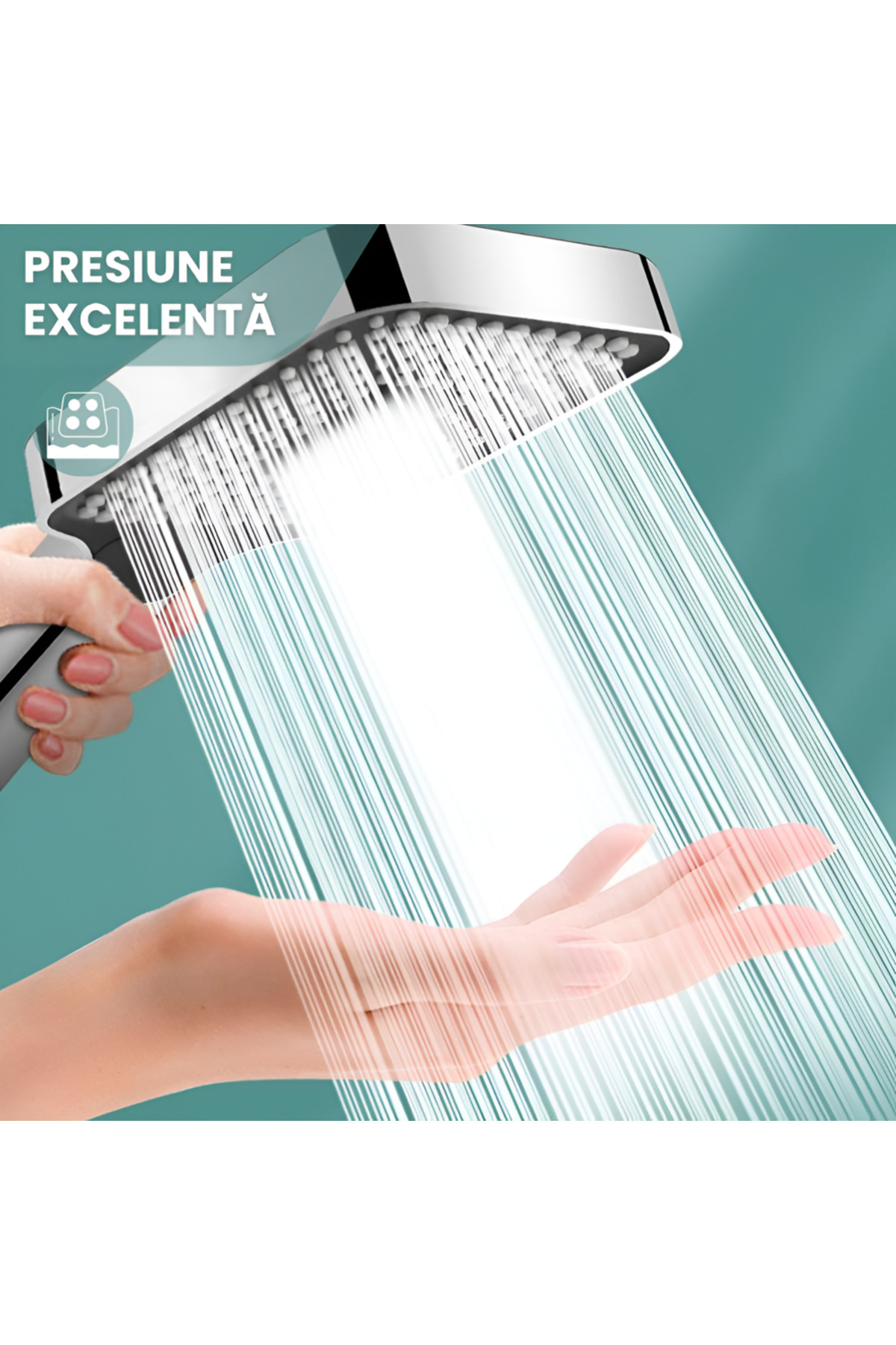 Juls-5-Function Pressurized Shower Head with On Off Button, shower head 4