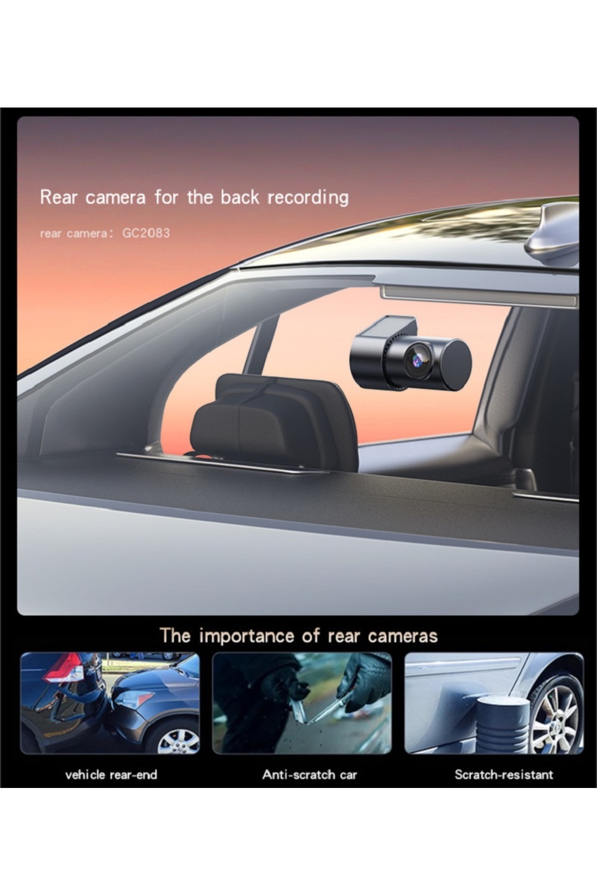 Yesido-KM15 Dash Cam – Large 4K Dual Display Front and Rear with Smart Vibration Adjustment 3