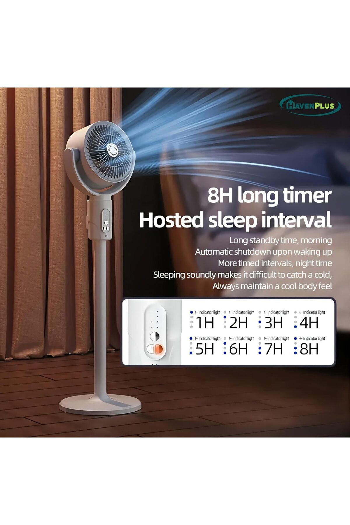 HavenPlus-Air Circulation Fan Rechargeable, Portable F1 Circulation Fan 3 In 1 Remote Control, With 5