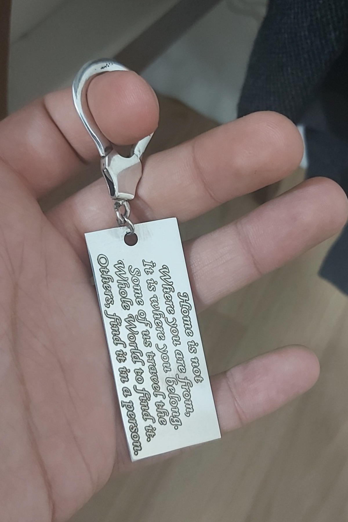 925 Ayar Gümüş Özel Yazılı Anahtarlık