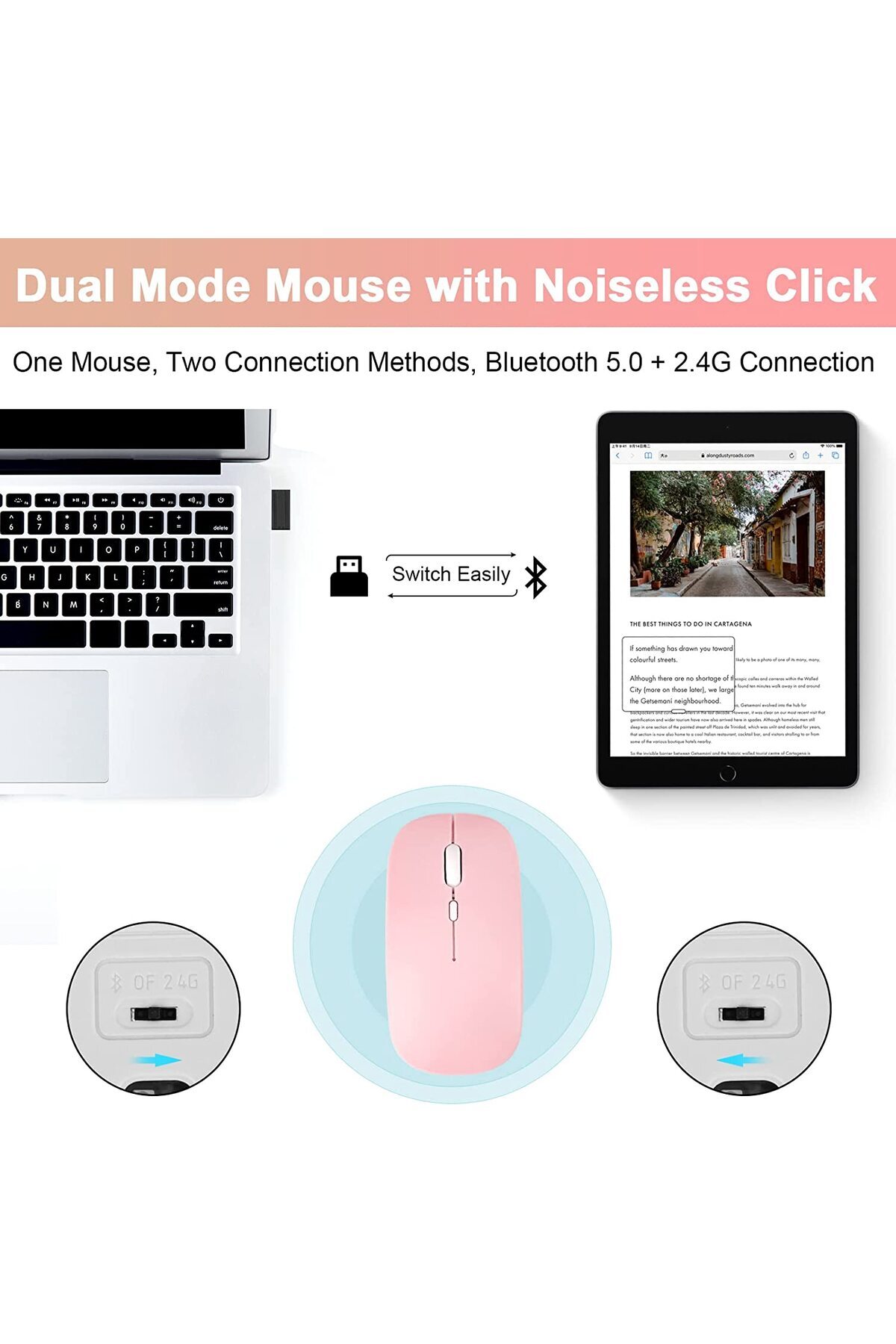 SIGLOO-Wireless Bluetooth keyboard and mouse case compatible with Lenovo Tab M9 9 inches Green 5