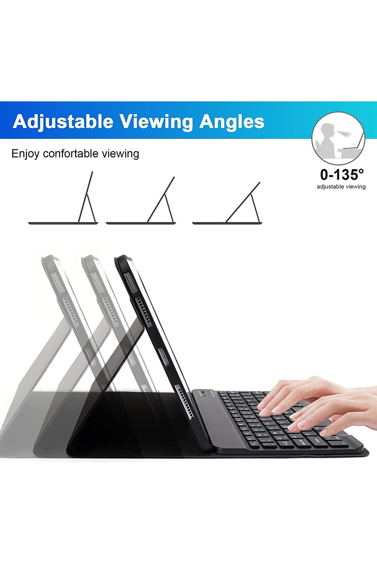 SIGLOO-Wireless Bluetooth keyboard and mouse case compatible with Apple iPad 10 (2022) 10.9 inches blue 3