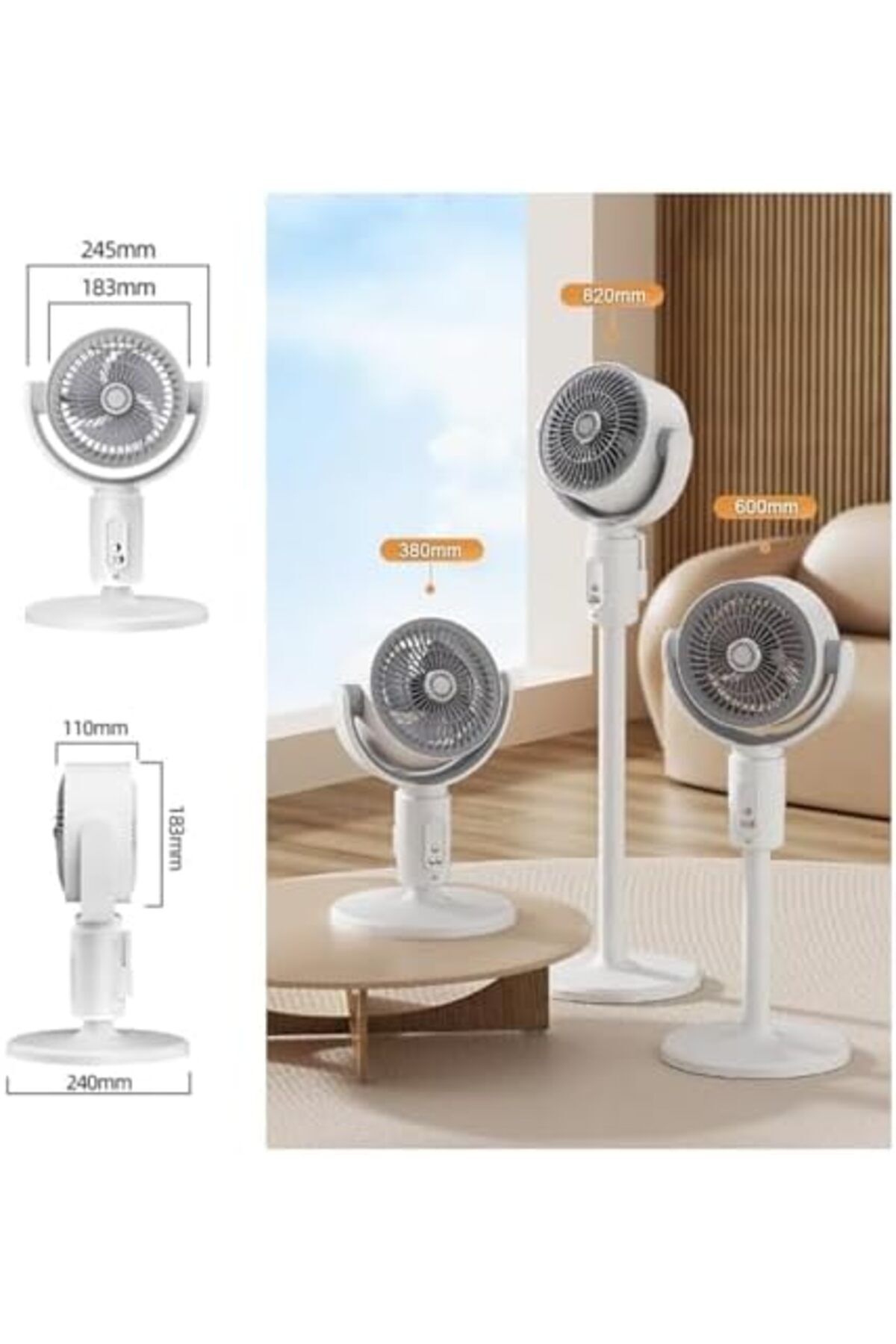Hope-Silent Tower Fan With Remote Control Powerful Fan 360 Circulation Quiet And Powerful Floor F 6