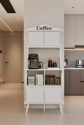 moldesan Forme MDF beyaz raflı kahve köşesi 172 cm