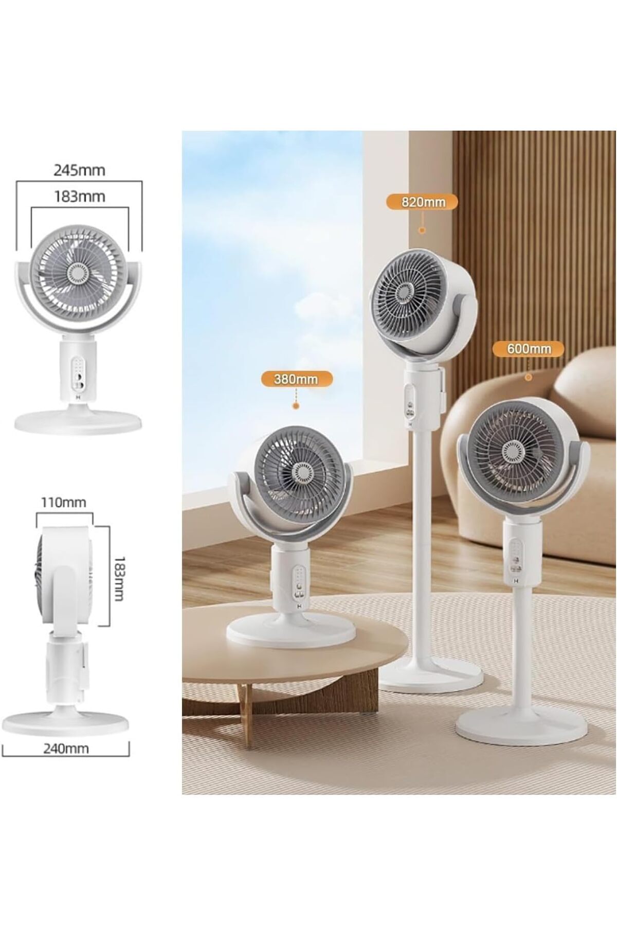 Hope-Silent Tower Fan With Remote Control Powerful Fan 360 Circulation Quiet And Powerful Floor F 5