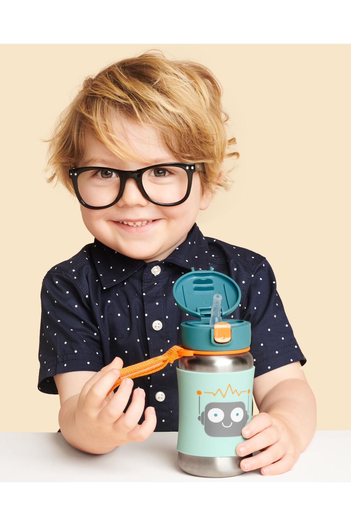 Skip Hop Zoo Pipetli Paslanmaz Çelik Suluk 350 ml Robot fotoğrafı 3 (önizleme)