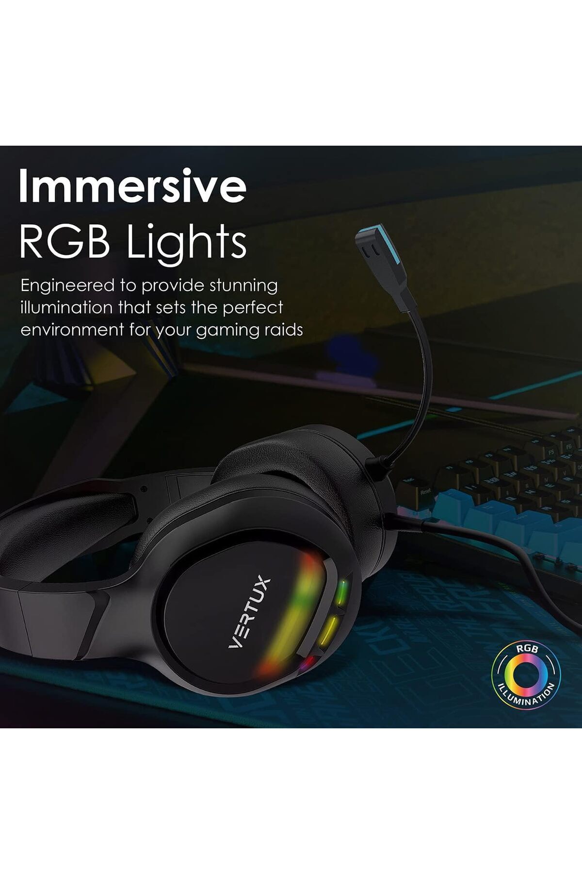 erorex-Gaming Headphone Mic Ergonomic Noise Isolating Amplified Headset Line Controls Mute Button Soft 2