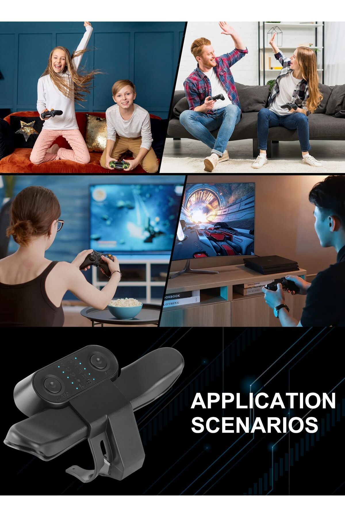 erorex-ملحقات وحدة تحكم PS4 المزودة بزر خلفي مكون من 10 مفاتيح، ملحقات وحدة تحكم PS4 تدعم التوصيل والتشغيل بتقنية Turbo 7
