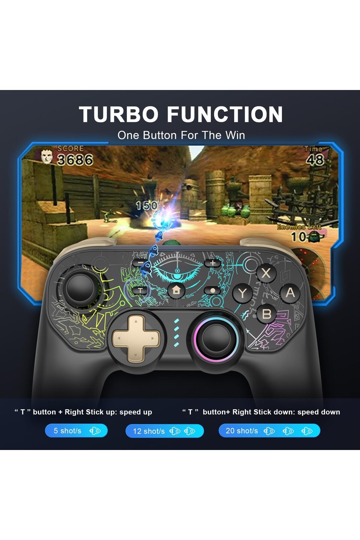 erorex-وحدة تحكم التبديل الجديدة لعام 2025 متوافقة مع وحدة تحكم Switch/Lite/Oled ووحدة تحكم Switch Pro RGB 4