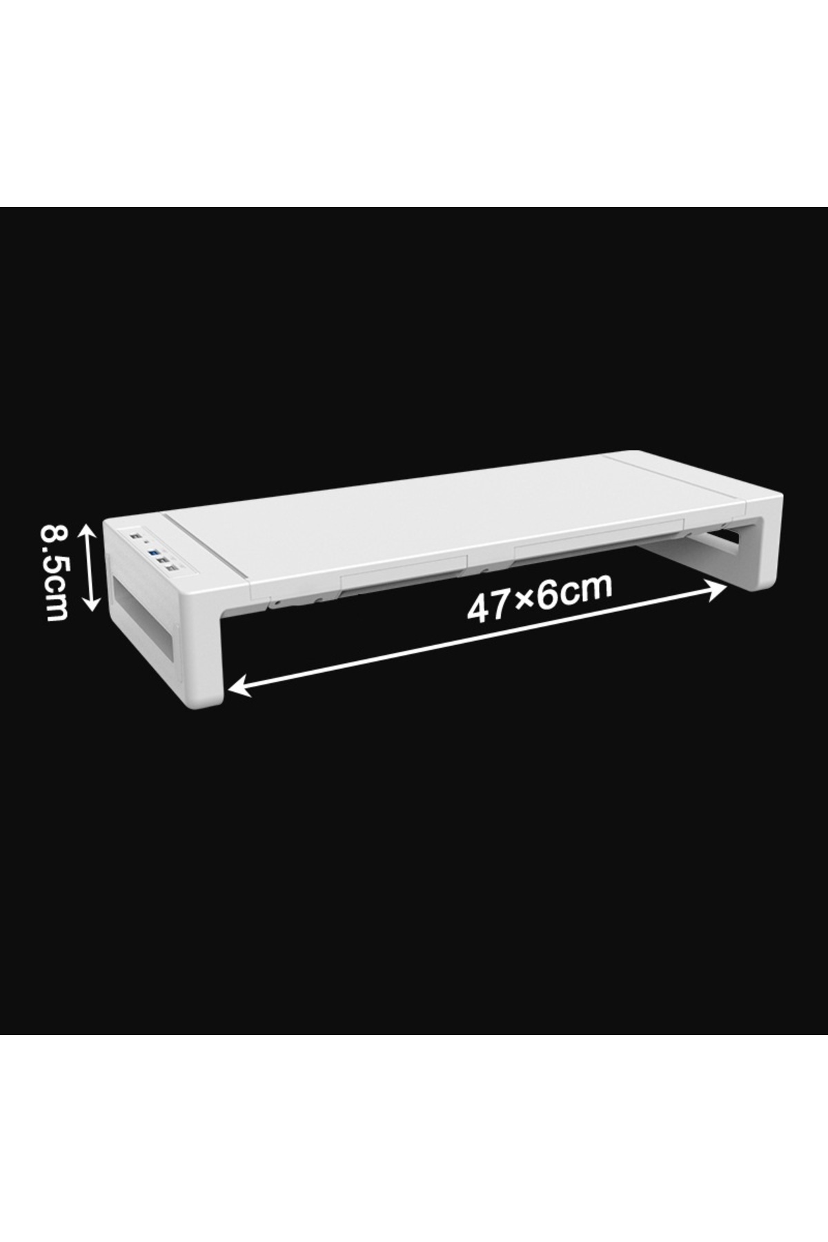 choice2-White Monitor Stand Riser, With USB3.0 Foldable, Height Adjustable Computer Stand, Desk Shelf Riser 1