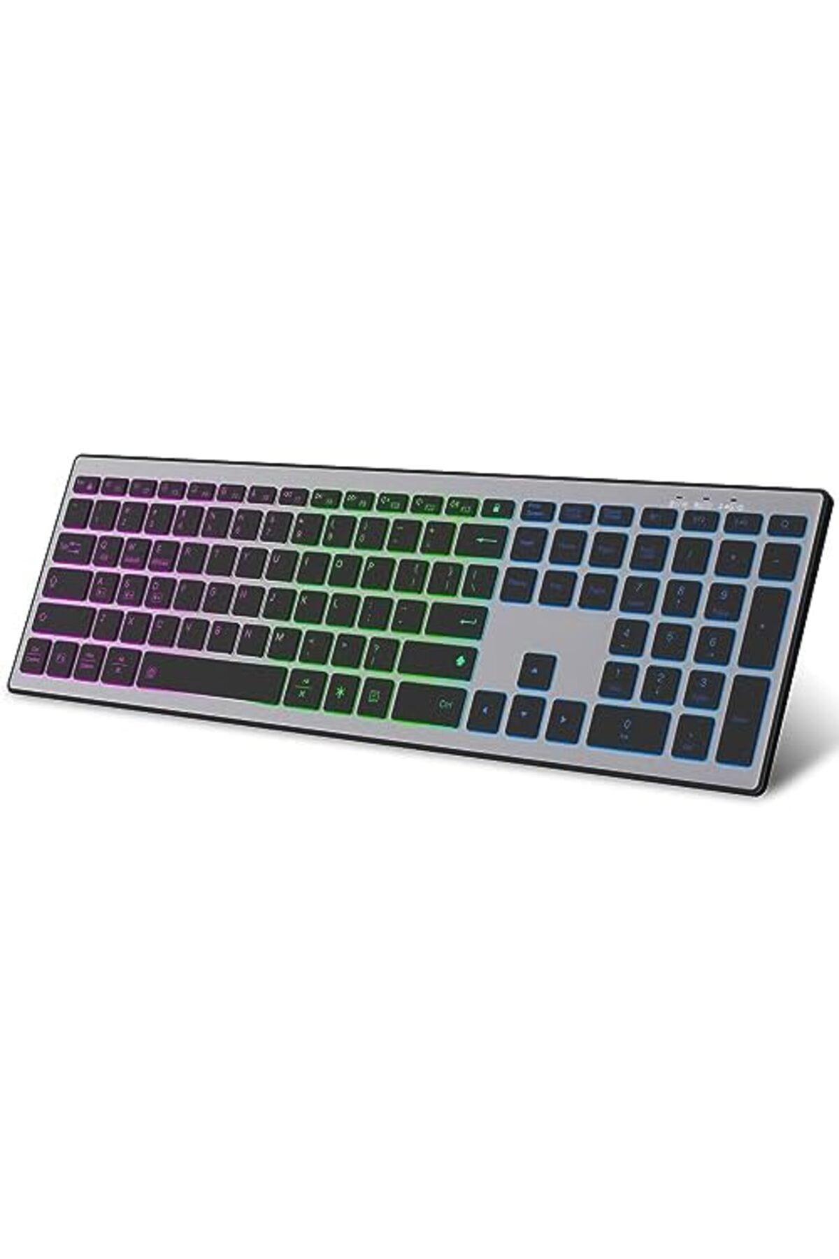 ZIENSTAR--Full Size Wireless Bluetooth Keyboard Rechargeable, Multi-Device Silent Click, RGB Backligh 2