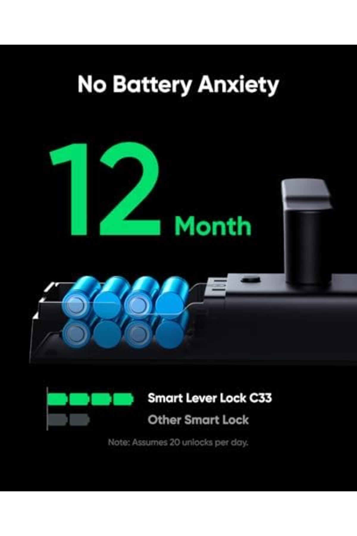 Eufy Security-eufy Smart Lever Lock C33, Keyless Fingerprint Door Lock with Lever, Integrated Wi-Fi, Remote Contro 6