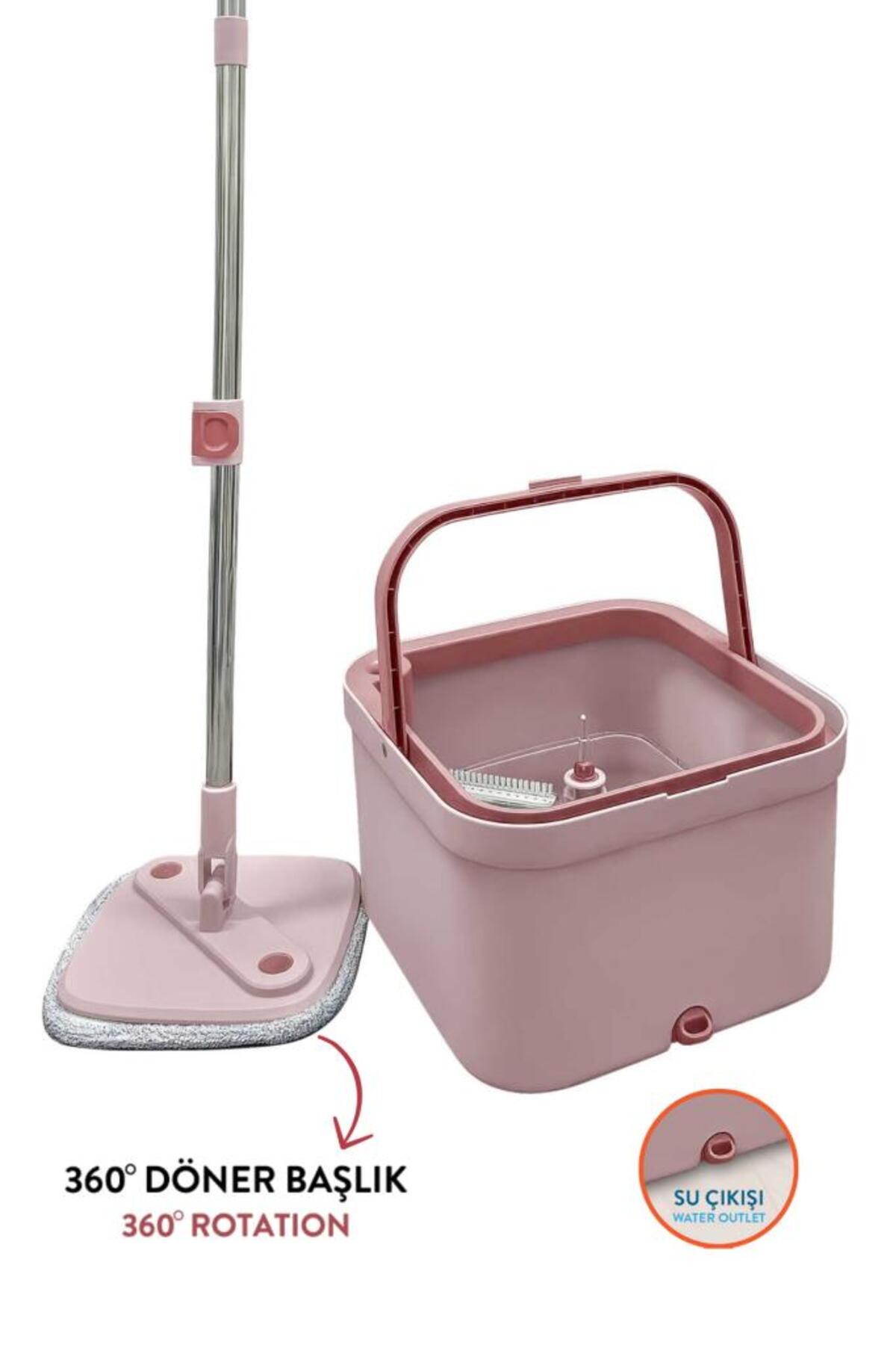 Flora Mopigo Spin Mop Set, Kare Döner Başlıklı Islak Kuru Temizlik