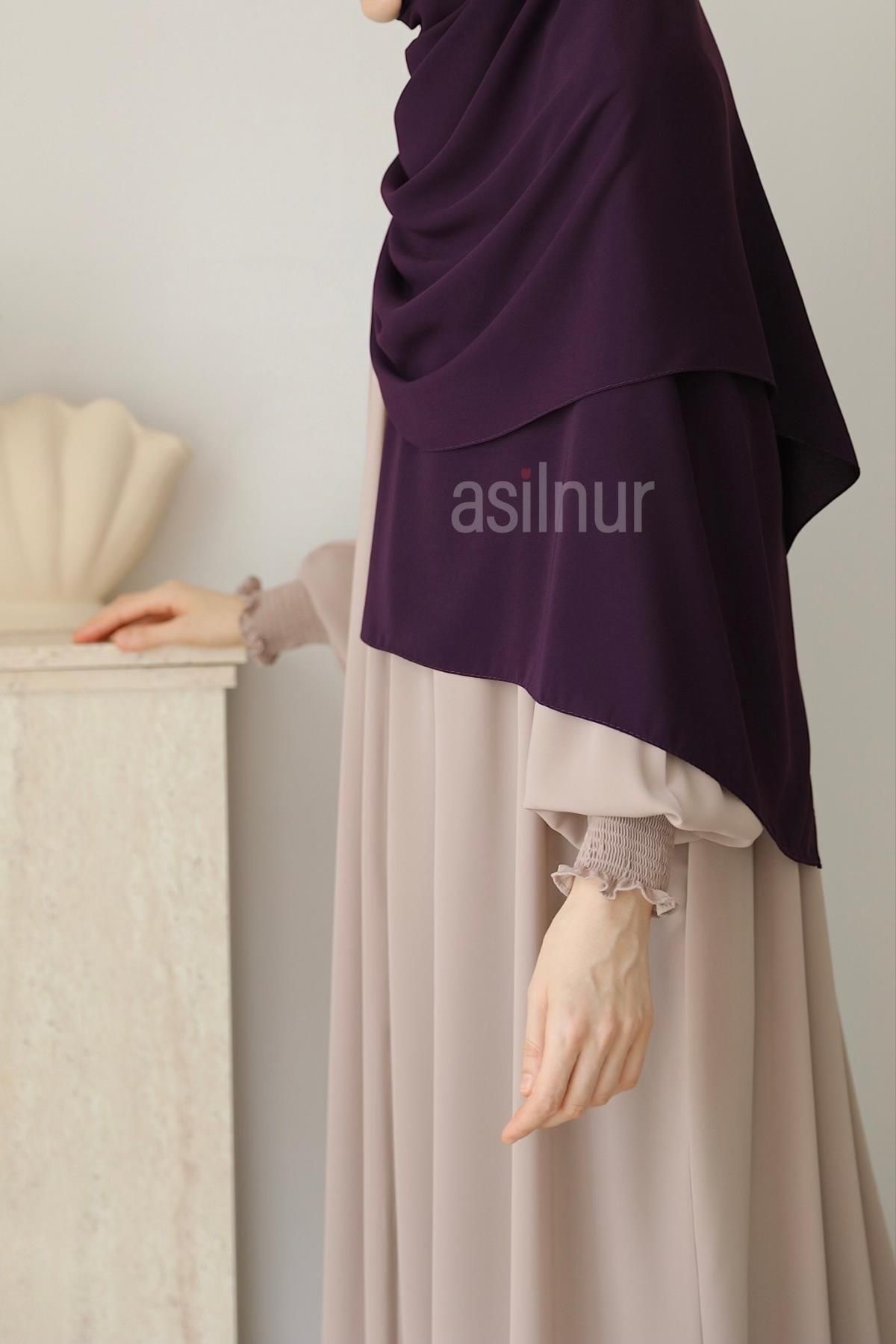 ASİLNUR-Elif Large Size Shawl 70X220 Plum 3