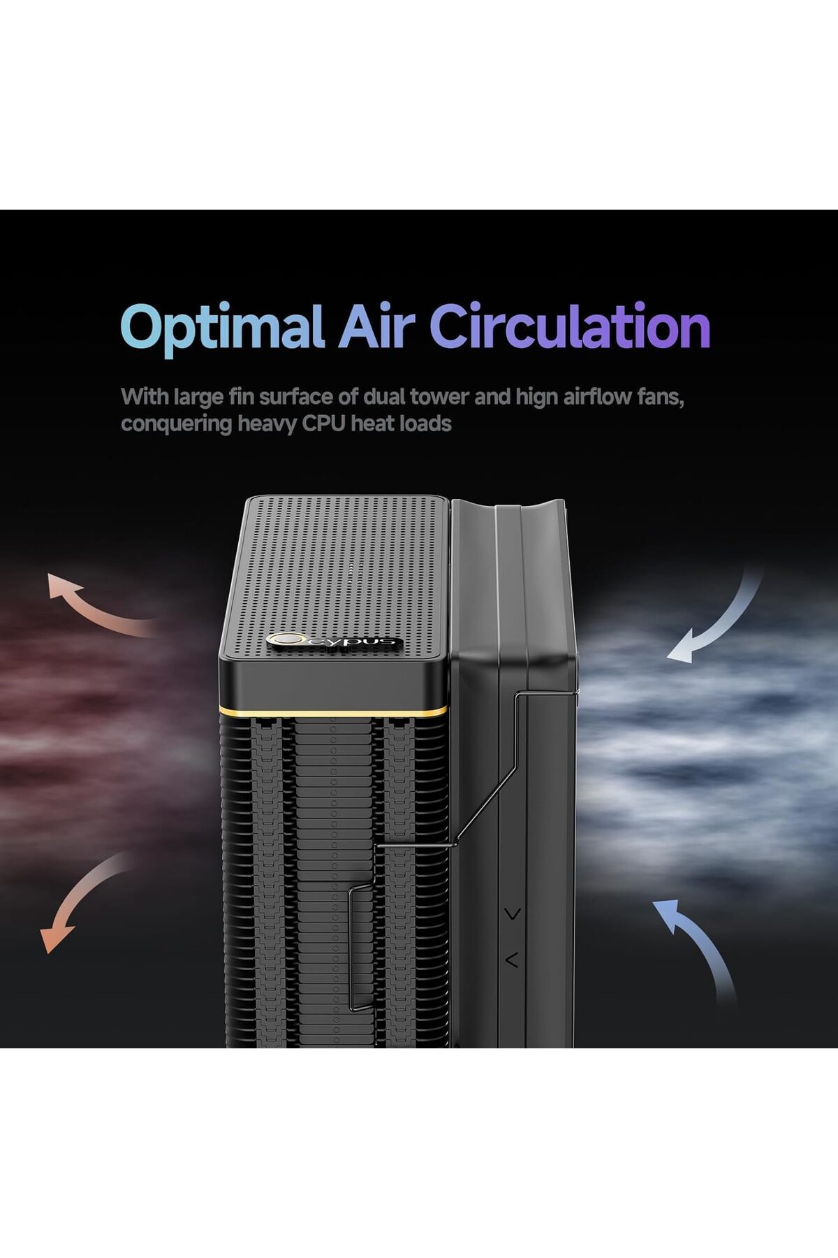 Generic-Ocypus Iota A40 CPU Air Cooler Single Tower CPU Cooler with Digital Display, 4 Heat Pipes, Silent 12 7