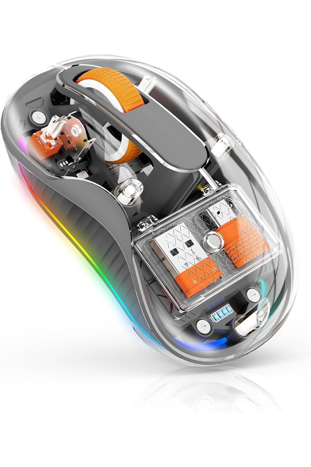 Generic-Ctoby Bluetooth Wireless Mouse, Transparent RGB Tri-Modes Mouse, Bluetooth & 2.4GHz for Multi Device 1