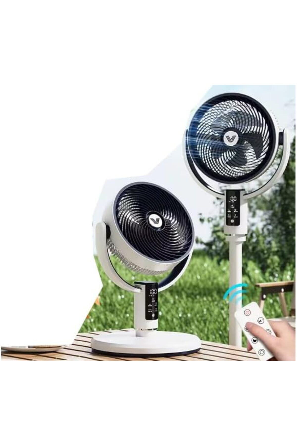 CFT-Smart Oscillating Stand Fan, 10 Speeds, Remote Control, 116cm Height, with Aromatherapy Function and 1