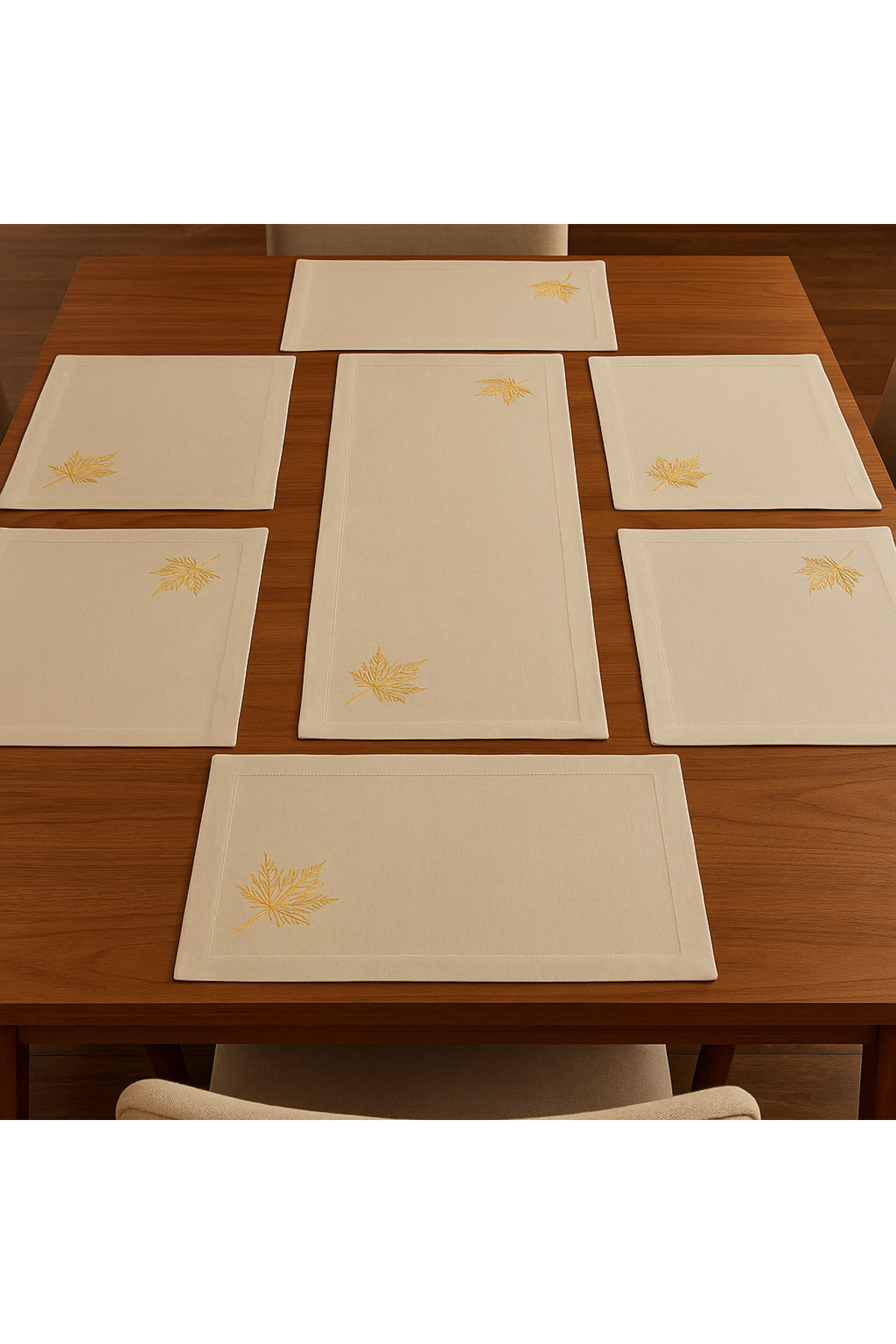 S&R-Dowry Runner and 6 American Service Napkin Sets Embroidered 4