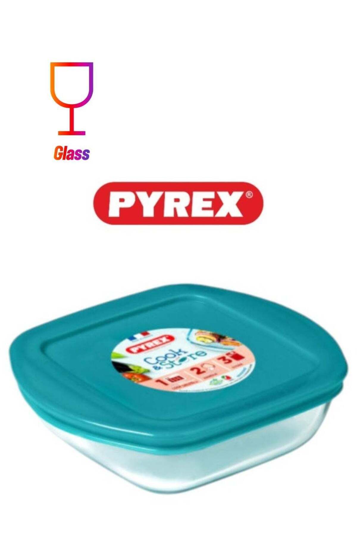 Generic-PYREX Pyrex Cook & Store Squared Roaster with Lid - 1L Capacity for Versatile Cooking and Storing G 1