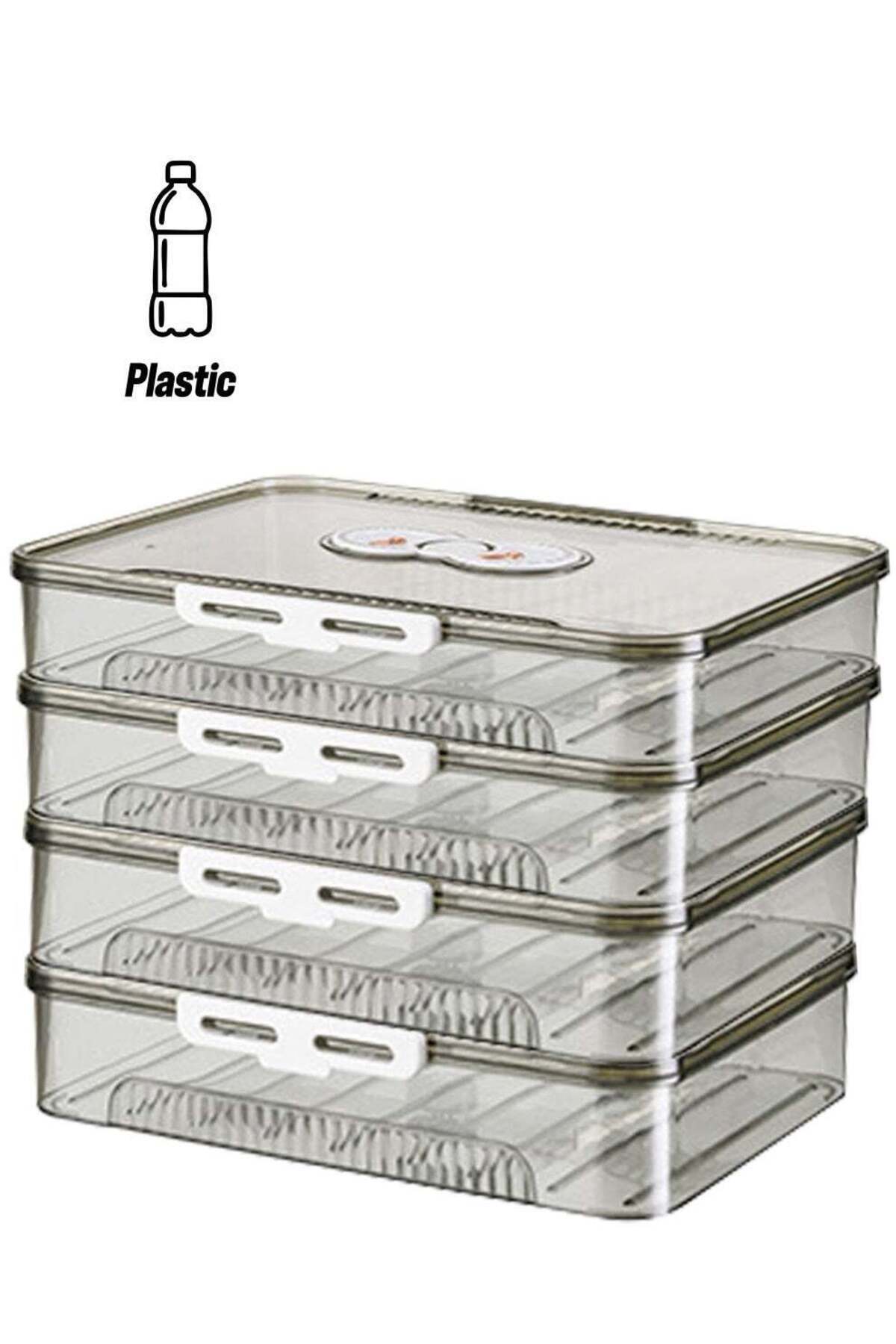 Generic-Excefore 4-layer Food Storage Containe, Dumpling Organizer Transparent, Stackable Food Container Tr 1