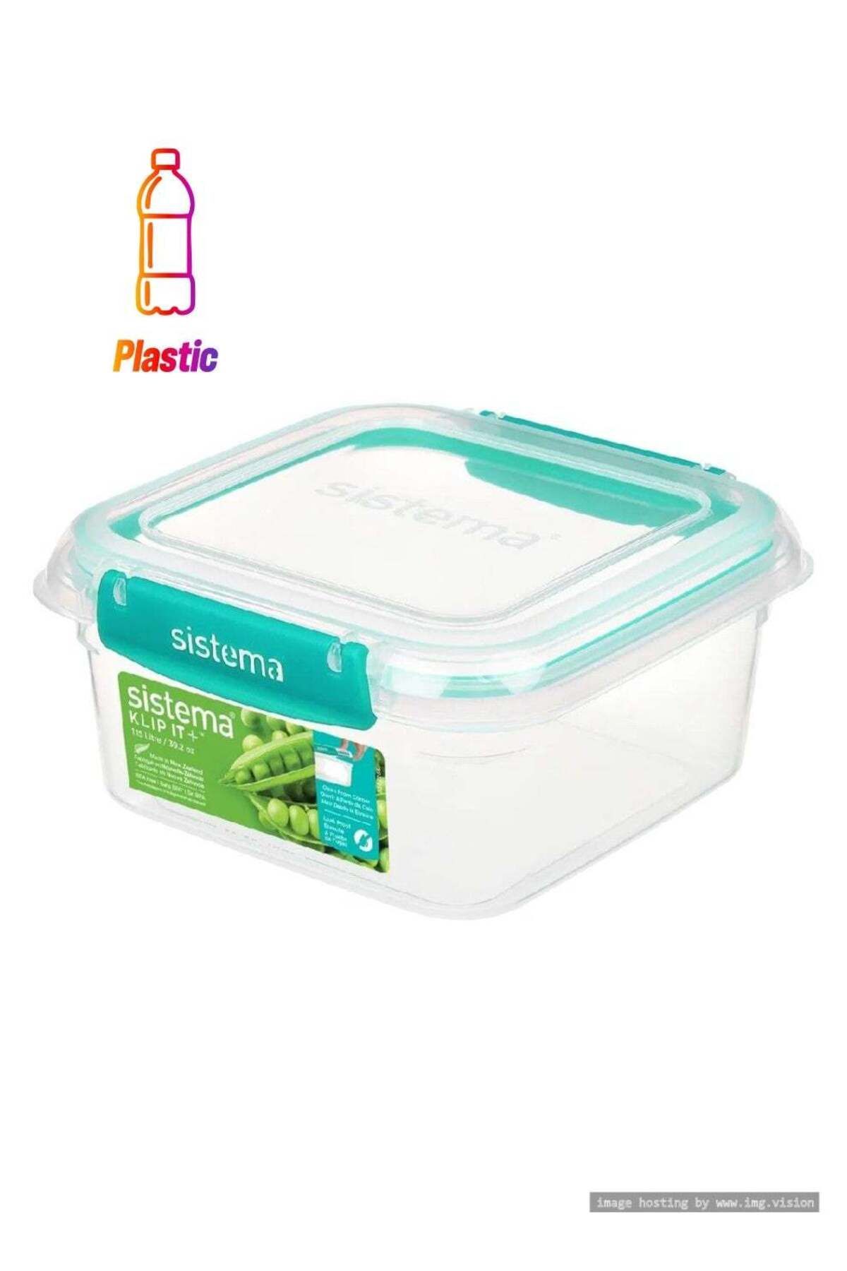 Generic-sistema Sistema 1.15 Liter Klip It Plus square stackable food storage box, comes with easy locking 1