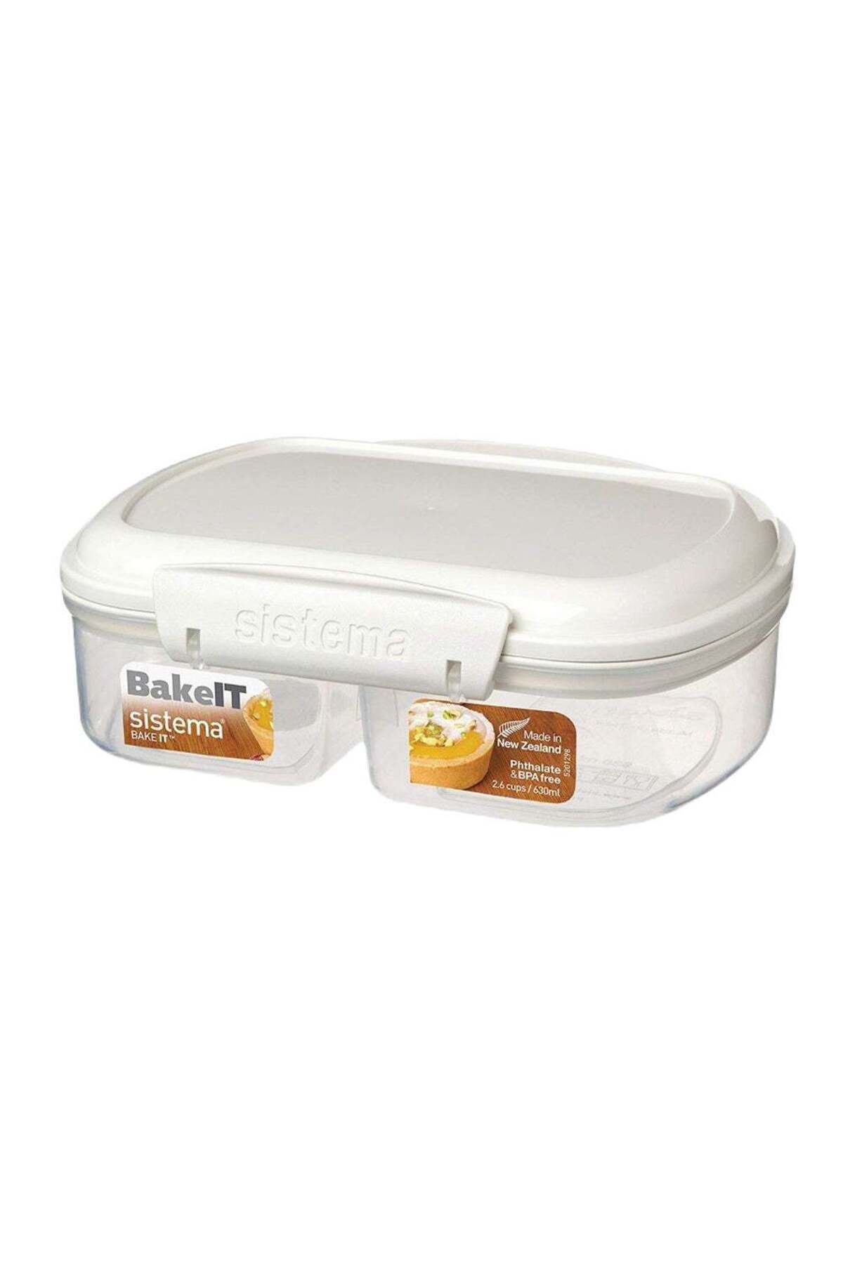 Generic-sistema Sistema Split Bake It 630ml, stackable multi-compartment food storage box, with easy lockin 1
