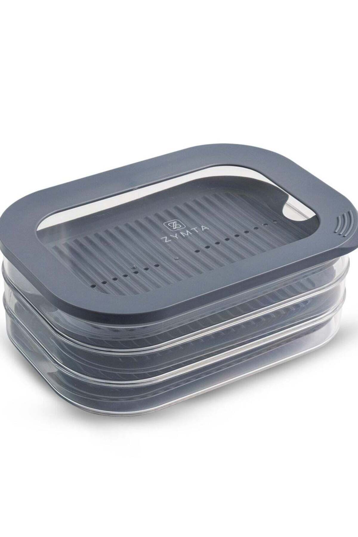 Generic-ZYMTA Rectangular Food Storage Box with Lid Set of 3, Ideal for Cold Cuts, Cheese, and More, Stacka 1