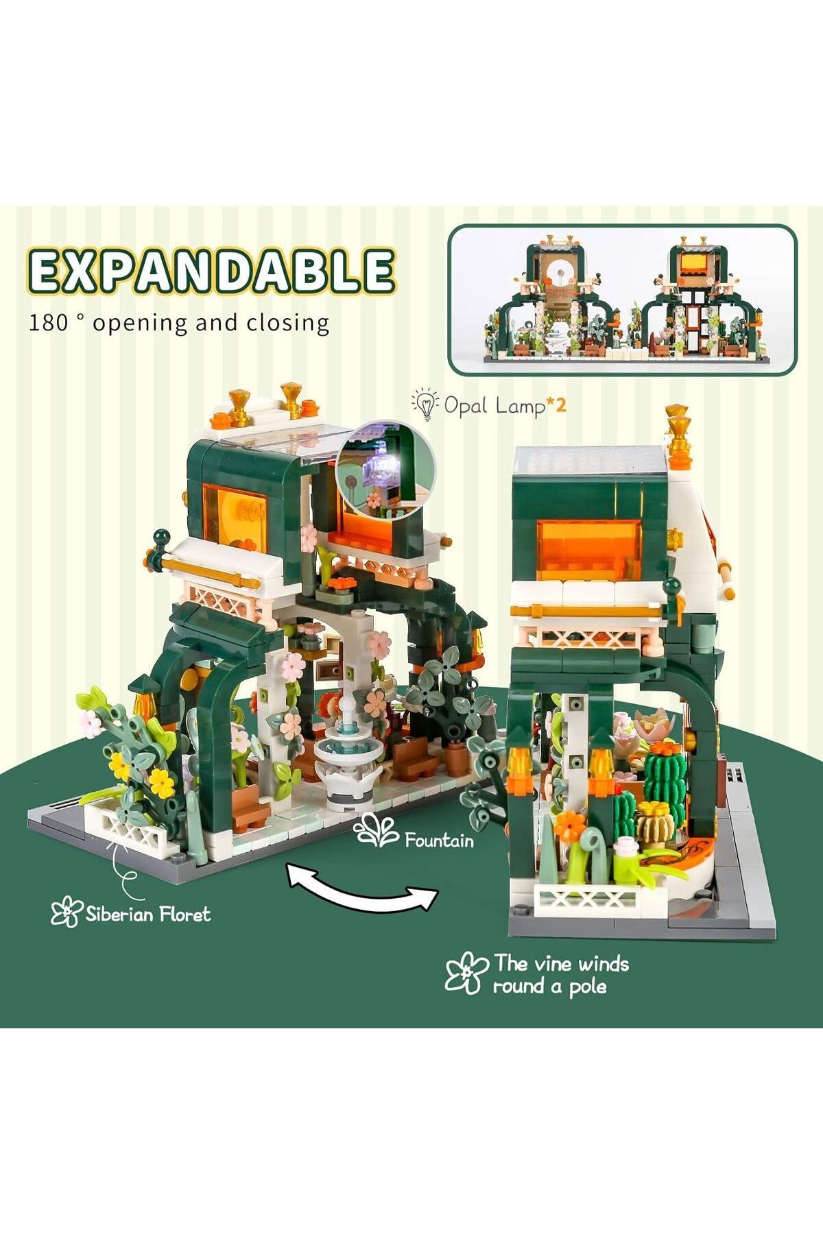 NEWBRENDHOME Öğretici Eğitici Oyuncaklar JK2362 LOZ Botanik Bahçe Blok Seti - Vagon life Kız Erkek Çocuk Oyuncak fotoğrafı 3 (önizleme)