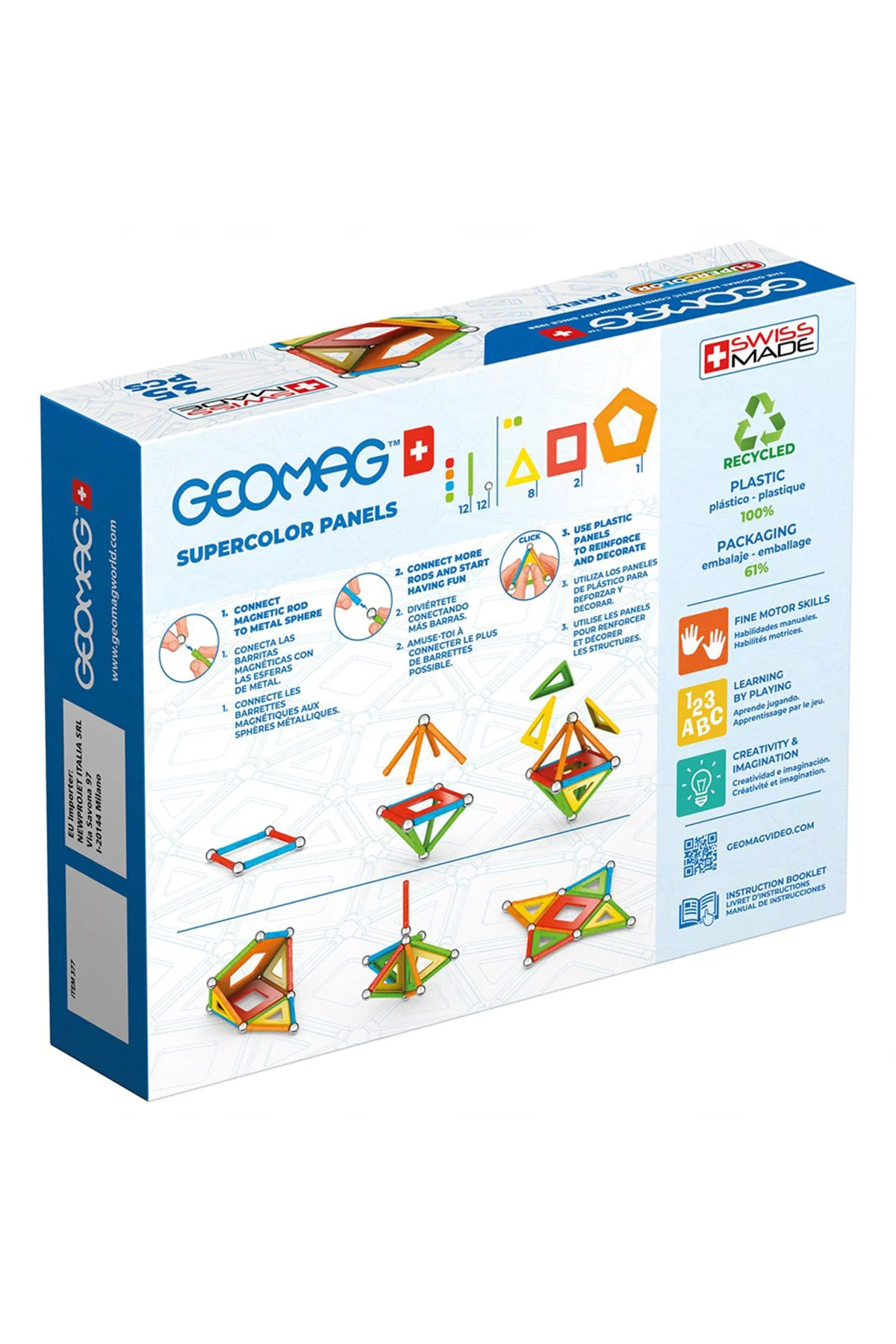 paraply Geomag Supercolor Panels Manyetik Zeka Oyunu 35 Parça Kız Çocuk Erkek Çocuk Oyuncak Eğitici Oyuncakl fotoğrafı 2 (önizleme)