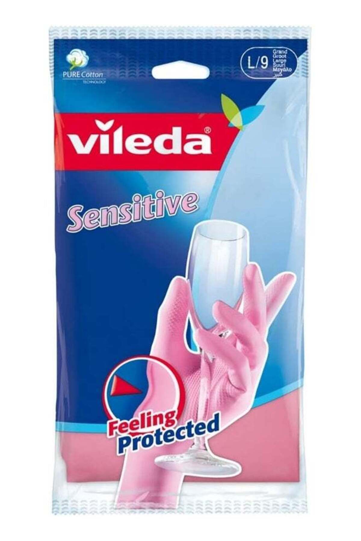 Generic-Vileda Reusable Sensitive Gloves L, Natural Latex, Protective, Touch Sensitive, Comfortable and Fit 1