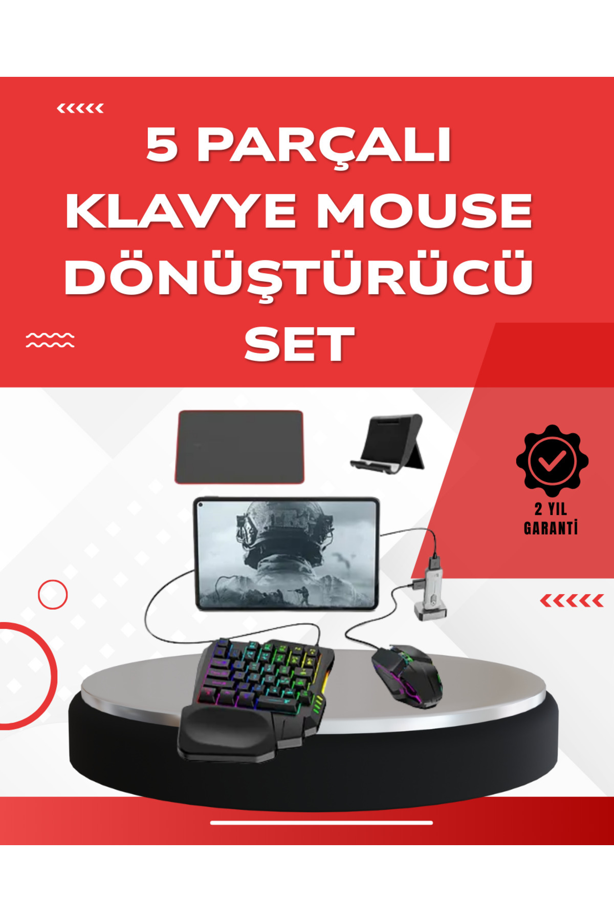 budukkanda iOS Android Uyumlu Oyun Klavye Mouse Seti | Taşınabilir & Dayanıklı