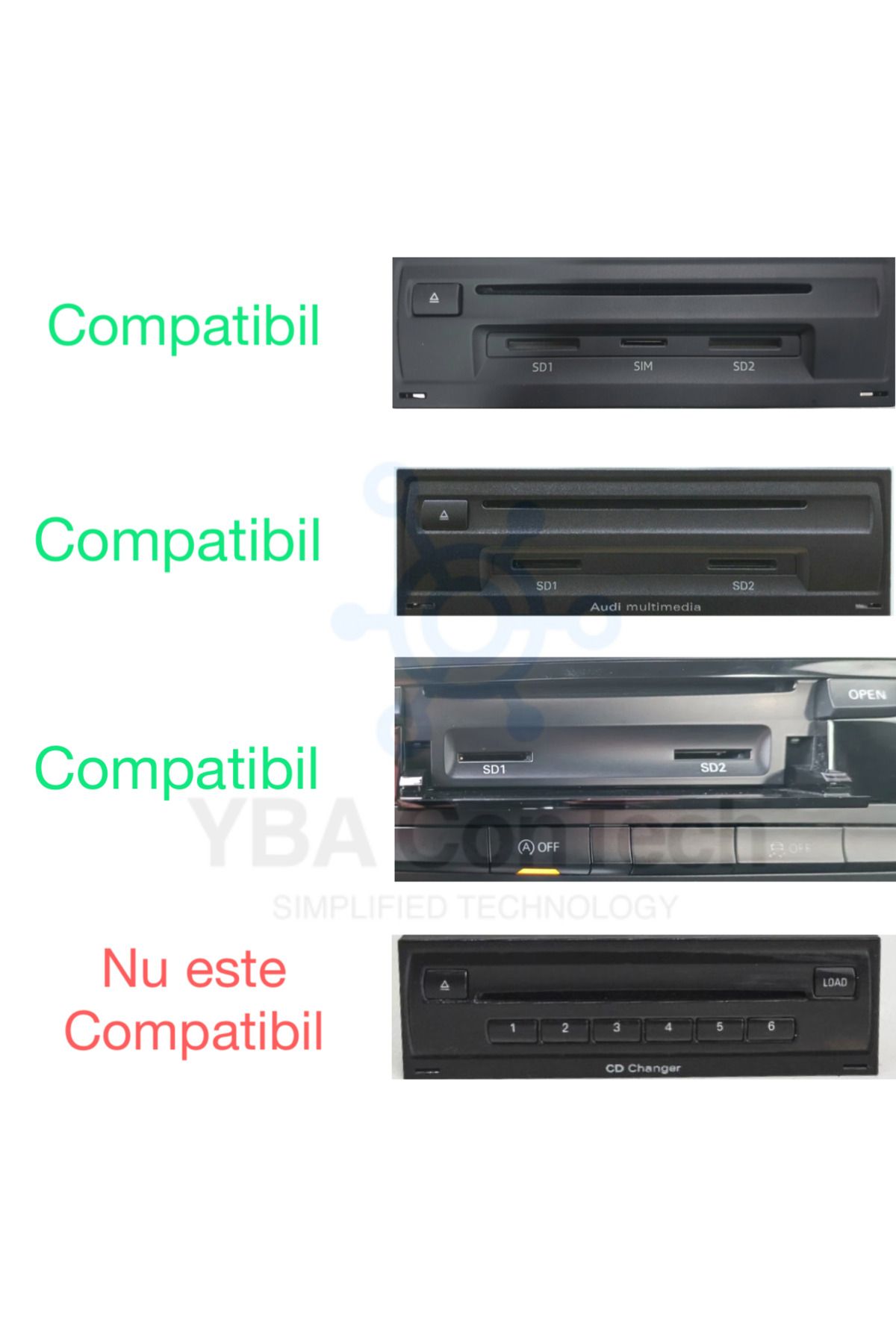 YBA CONTECH-Bluetooth 5.0 Module 12 + 4 Pins MMI 3G AUDI A3 A4 A5 A6 Q5 Q7 3
