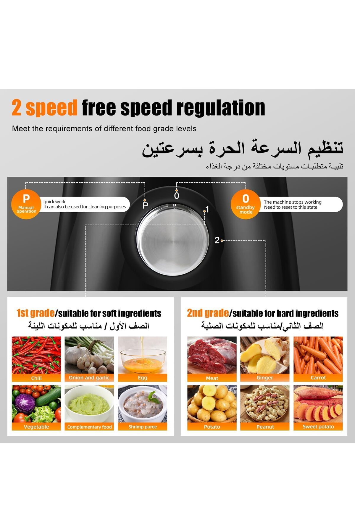 erorex-8--1 معالج طعام، حاوية مزدوجة، وضع يدوي/أوتوماتيكي، يمكن تقطيعه وطحنه وتقطيعه إلى شرائح. 3