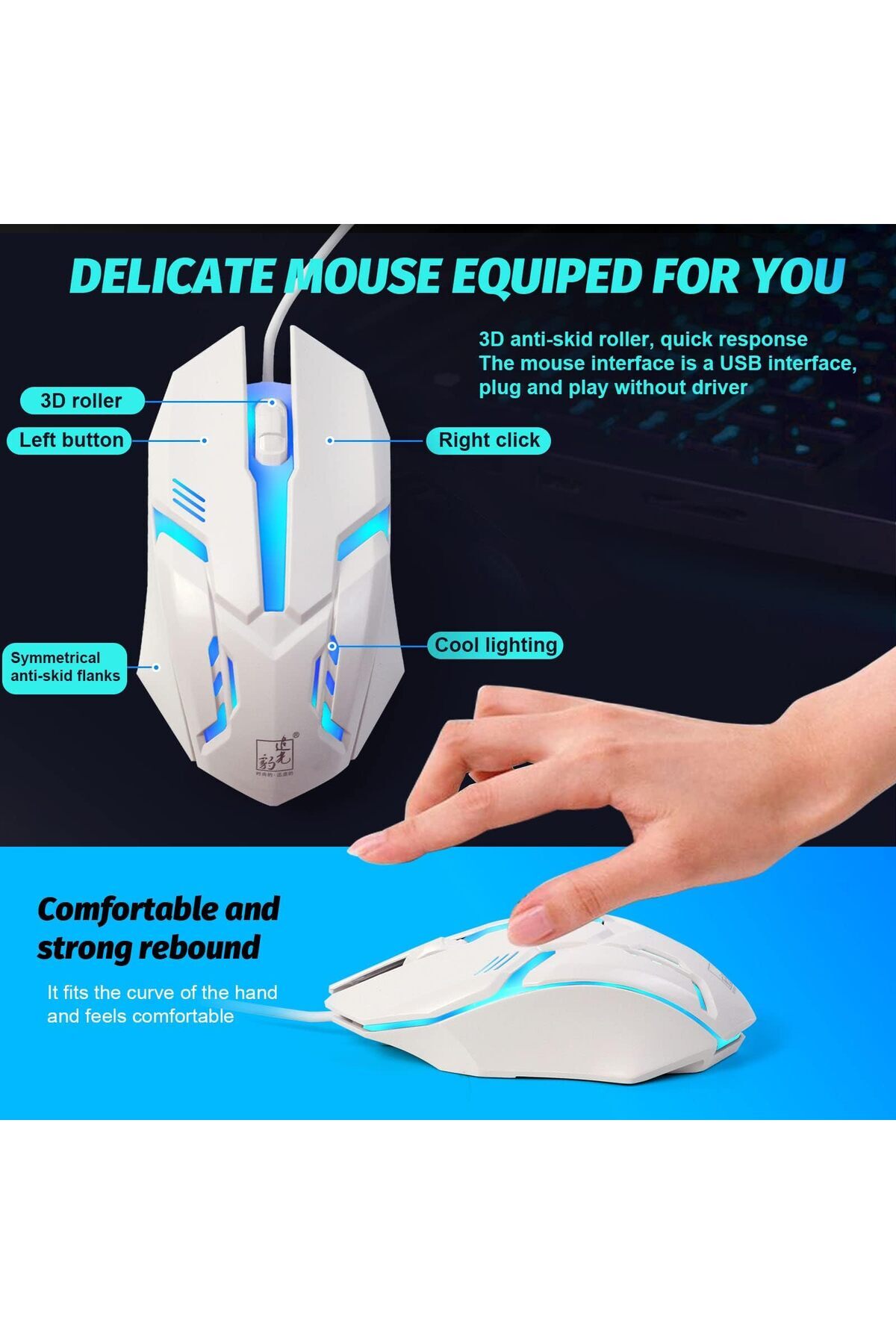 erorex-Computer Gaming Keyboard Mouse Combo Keyboard Flexible Polychromatic Led Lights Mechanical Feel 5