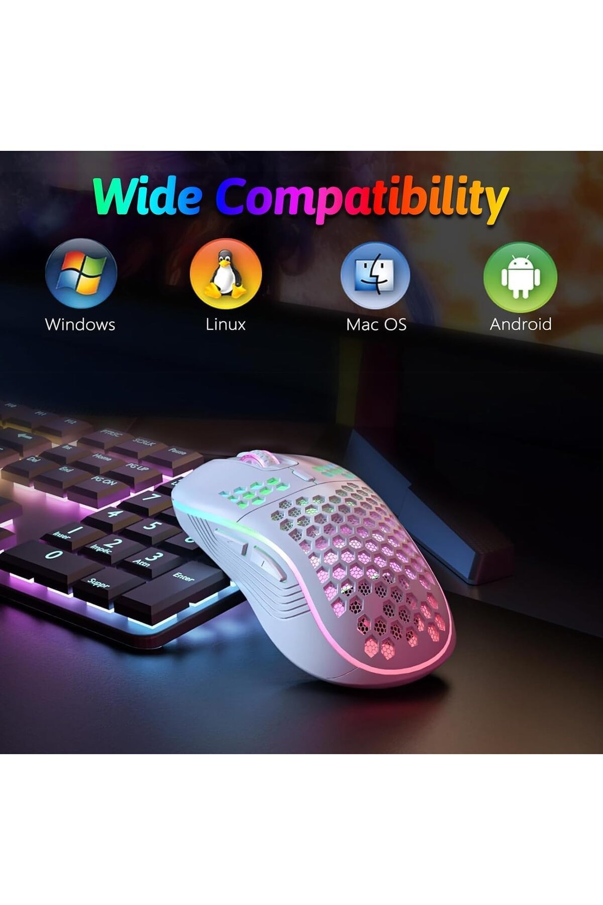 erorex-ماوس ألعاب لاسلكي قابل لإعادة الشحن مريح بإضاءة خلفية RGB 6 أزرار 3 قابلة للتعديل بدقة عالية 4