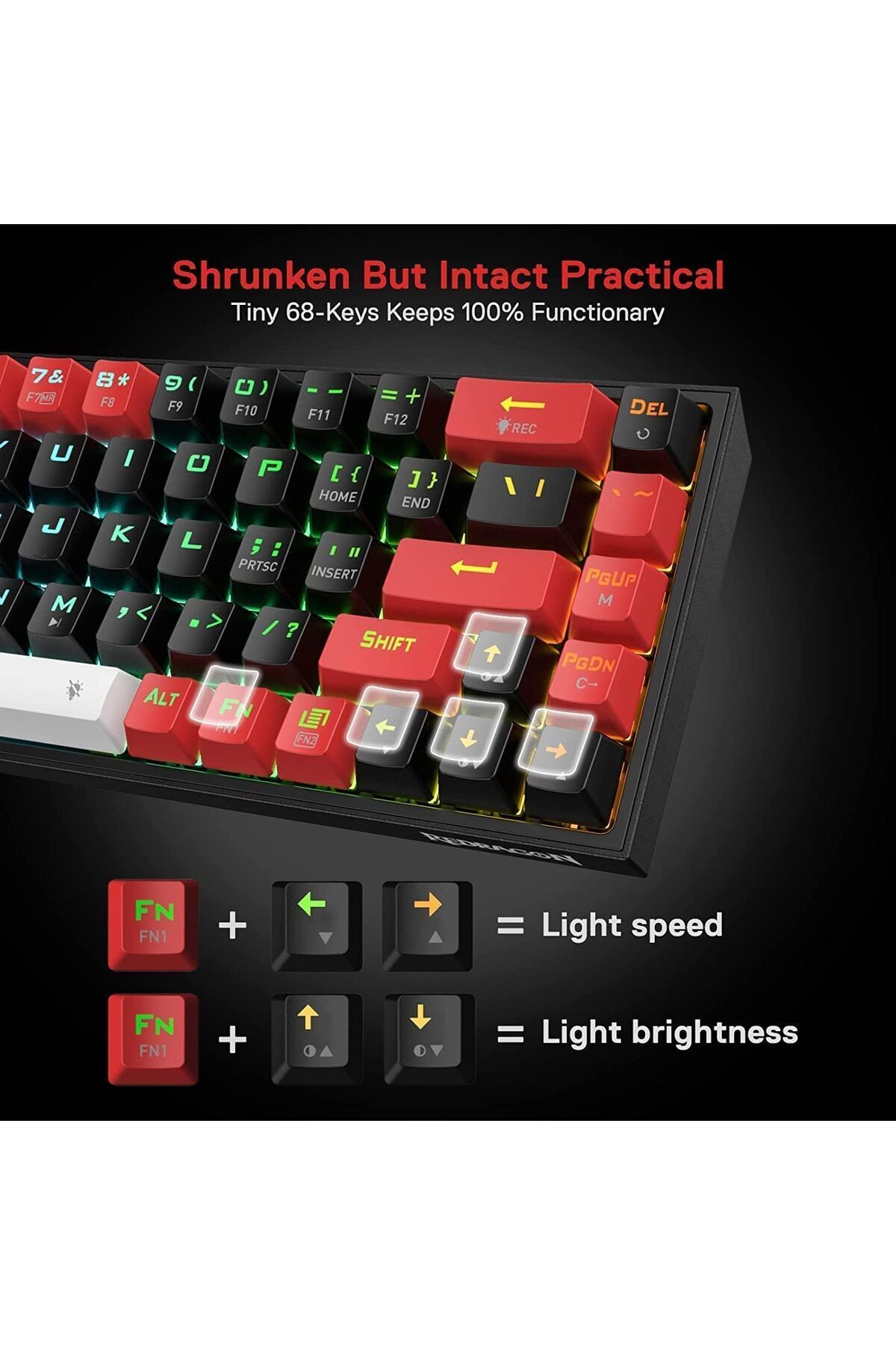 erorex-K631 Pro 65% 3 Mode Wireless Rgb Gaming Keyboard 68 Keys Hot Swappable Compact Mechanical Keyboard 5
