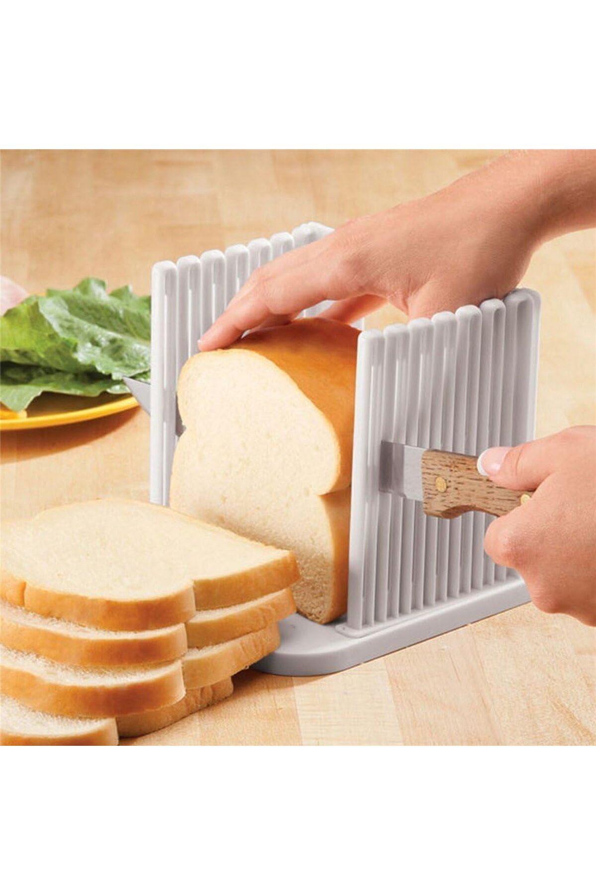 erorex-Bread Slicer, Adjustable Toast Slicer, Foldable Sandwich Bagel Cutter Machine, Cutting Guide 2