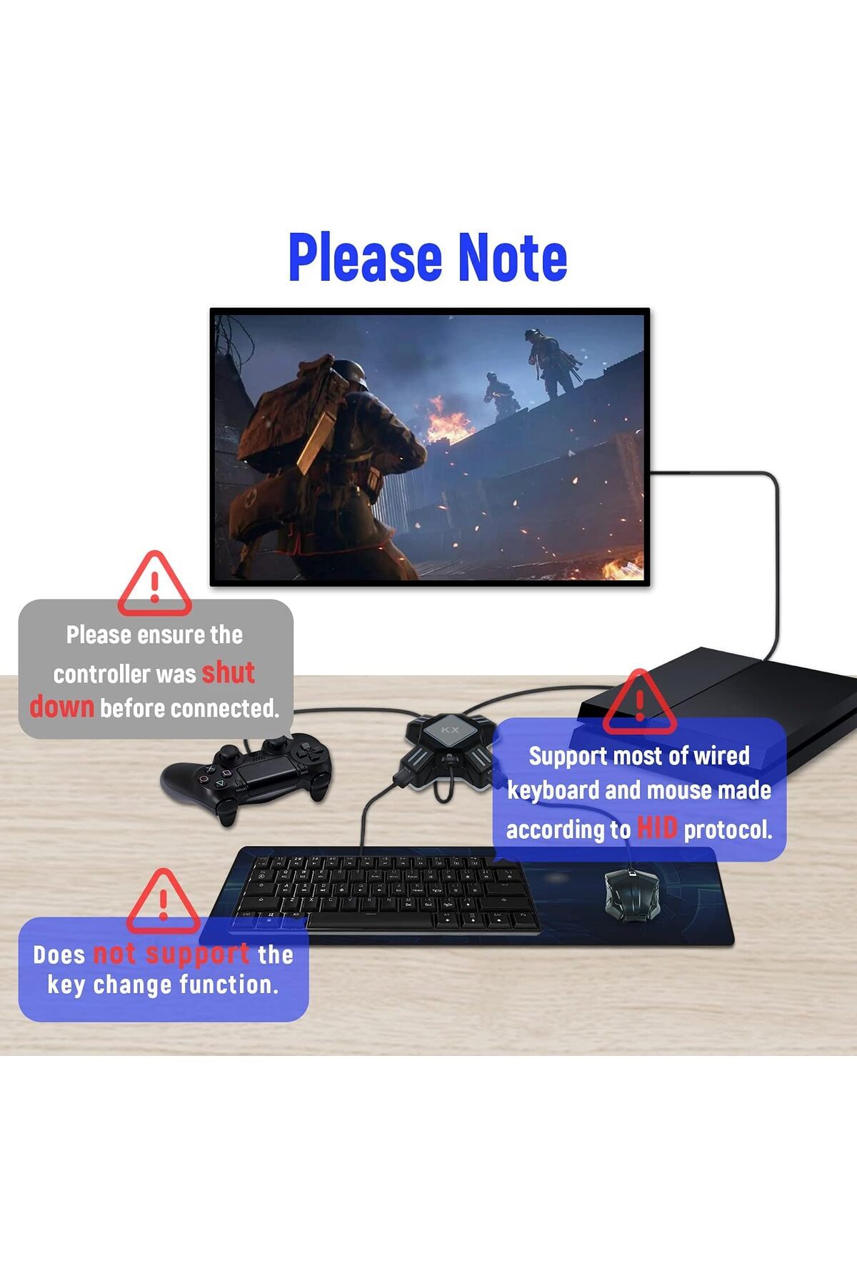 erorex-محول لوحة المفاتيح والماوس Kx لأجهزة N Switch/Ps4/Ps3 2