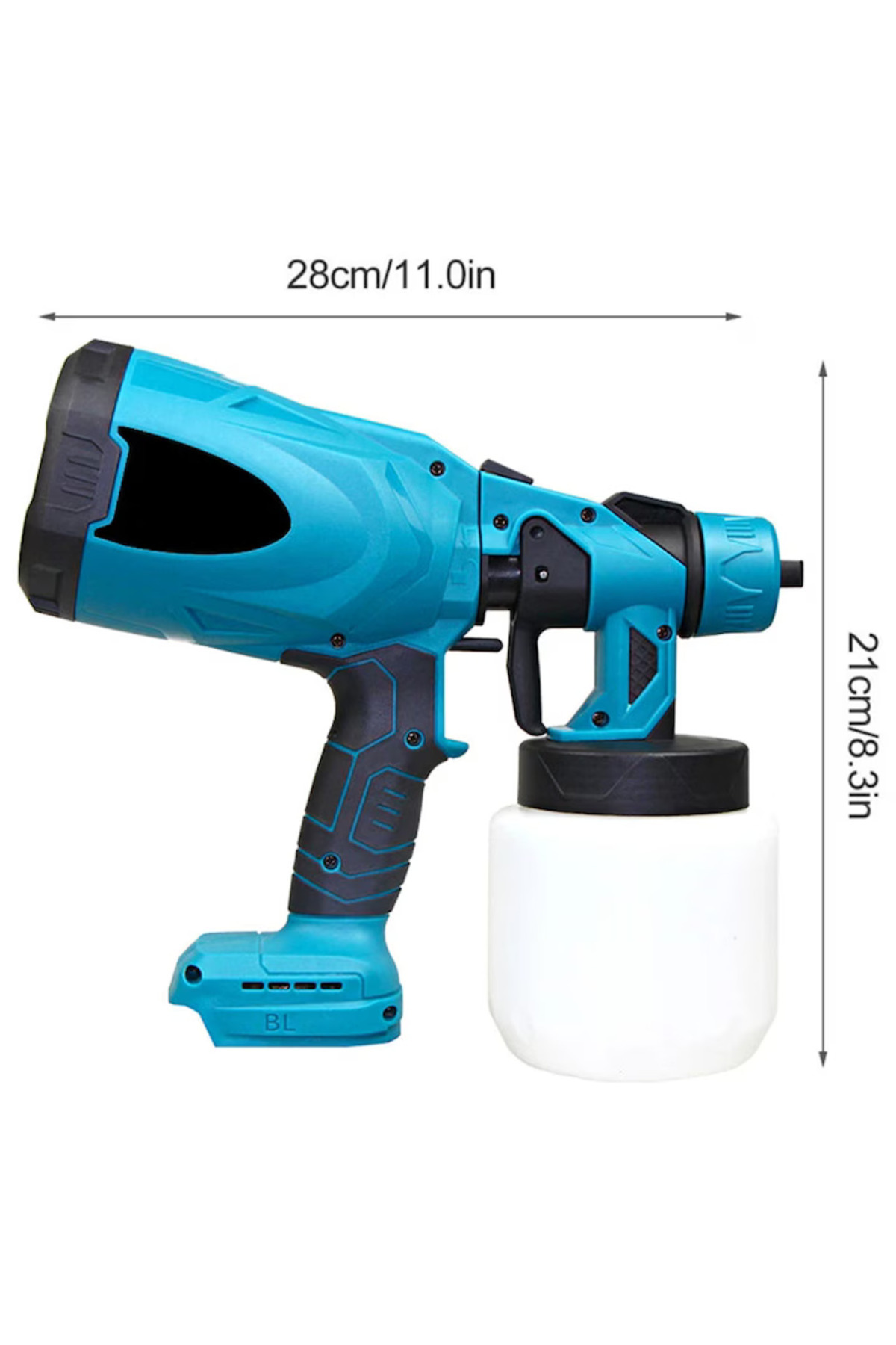 OEM-Cordless painter, compatible with Makita 18V batteries, 800ml, 42000rpm, red with black 5