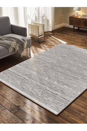 Lunaris Zmt6 Antrasit Modern İnce Akrilik Yumuşak Salon Halısı Oturma Odası Y...