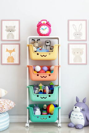Remaks CANDY 4 Katlı Oyuncak Dolabı, Oyuncak Organizeri, Sepetli Oyuncak Dolabı