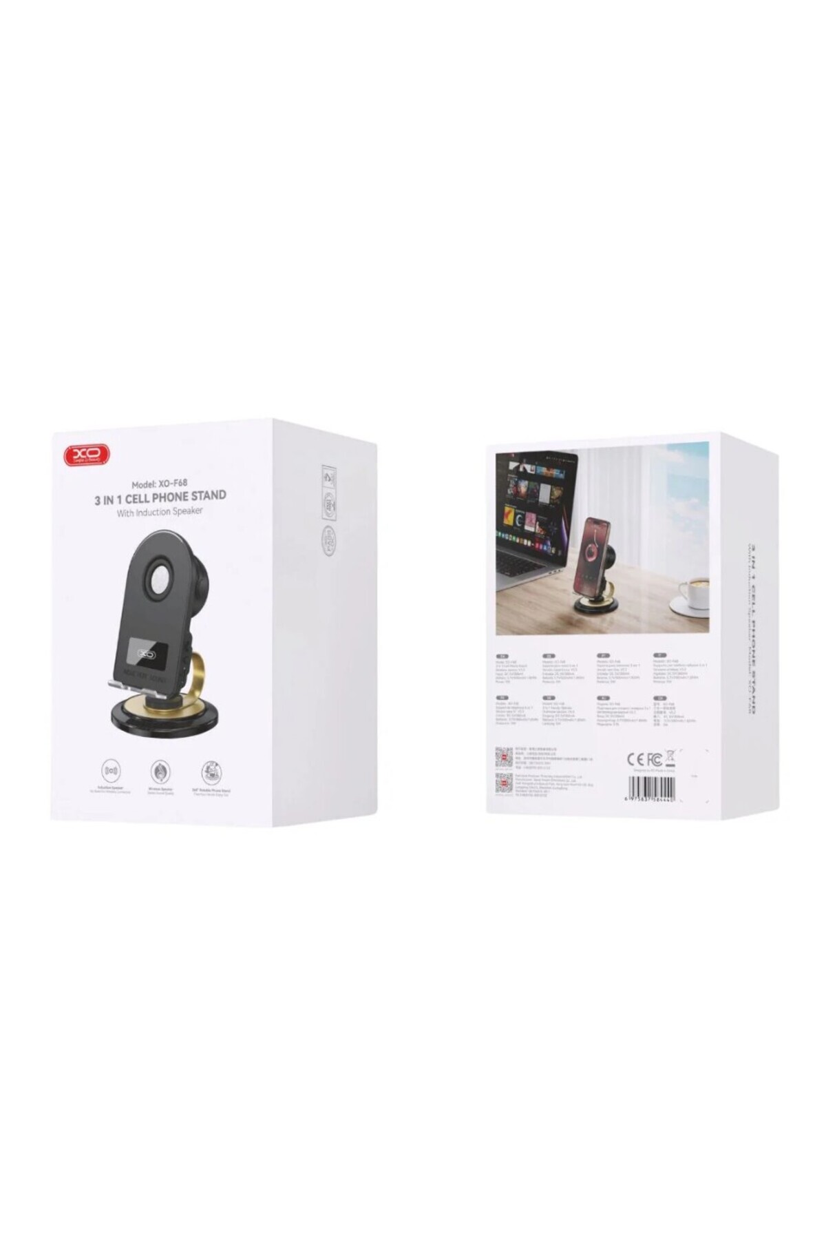 REDz Accessories-Bluetooth Speaker with Amplifier, XO F68, Smart Sensor and 360° Rotating Phone Stand, Black 4