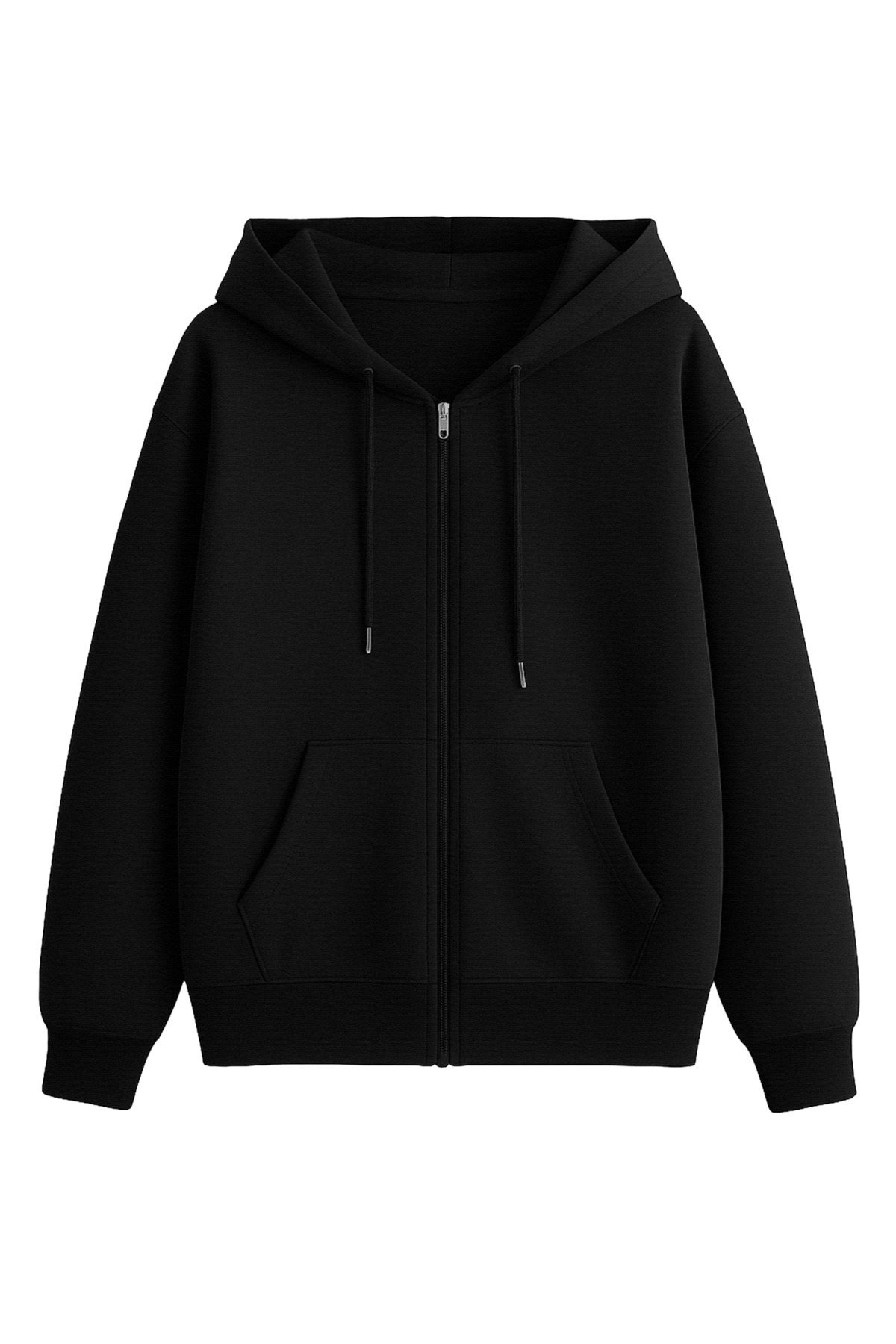 trendypassion Unisex Siyah & Gri Fermuar Kapüşonlu Sweatshirt 2 ' li Fırsat Paketi görsel 2