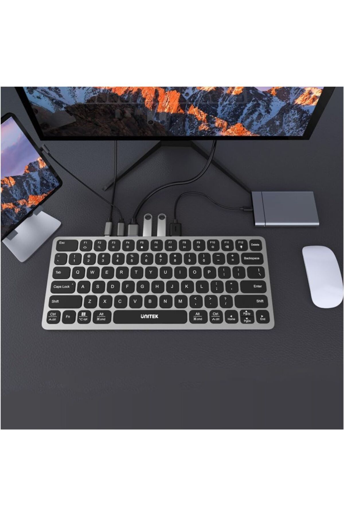 Unitek-D1092A Bluetooth Keyboard QWERTY US Monochrome 3