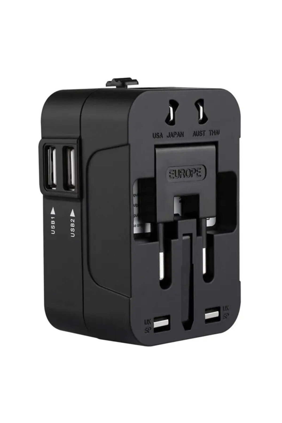 Techsuit-Adapter Plug EU to US, UK, AUS, 2 x USB, Techsuit, HHT202 2