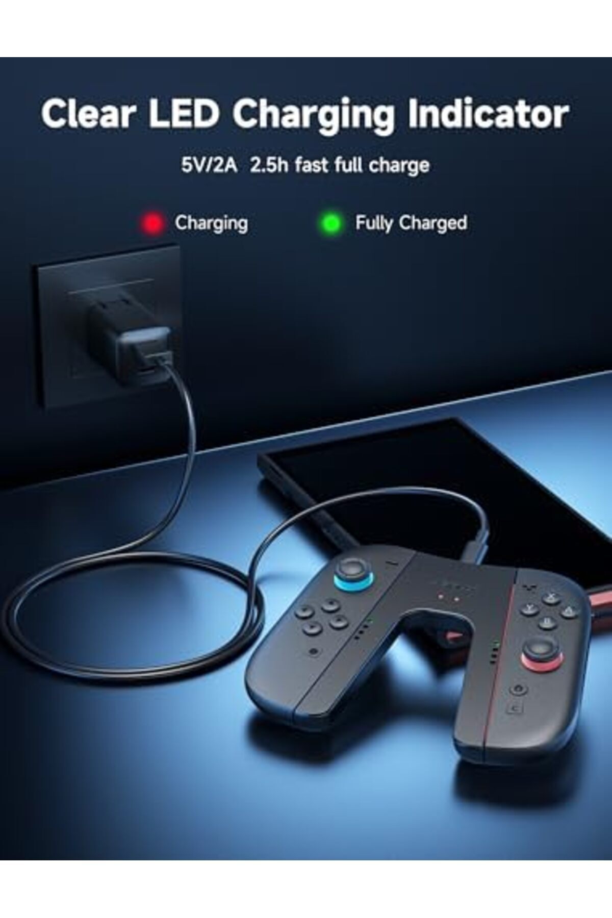 jsaux-Switch 2 Charging Grip for Nintendo Switch 2, Magnetic Grip Controller Compatible with Switch 8